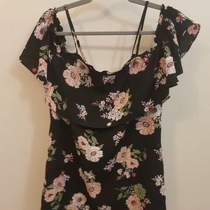 Floral Open-Shoulder Dress Forever21 size S